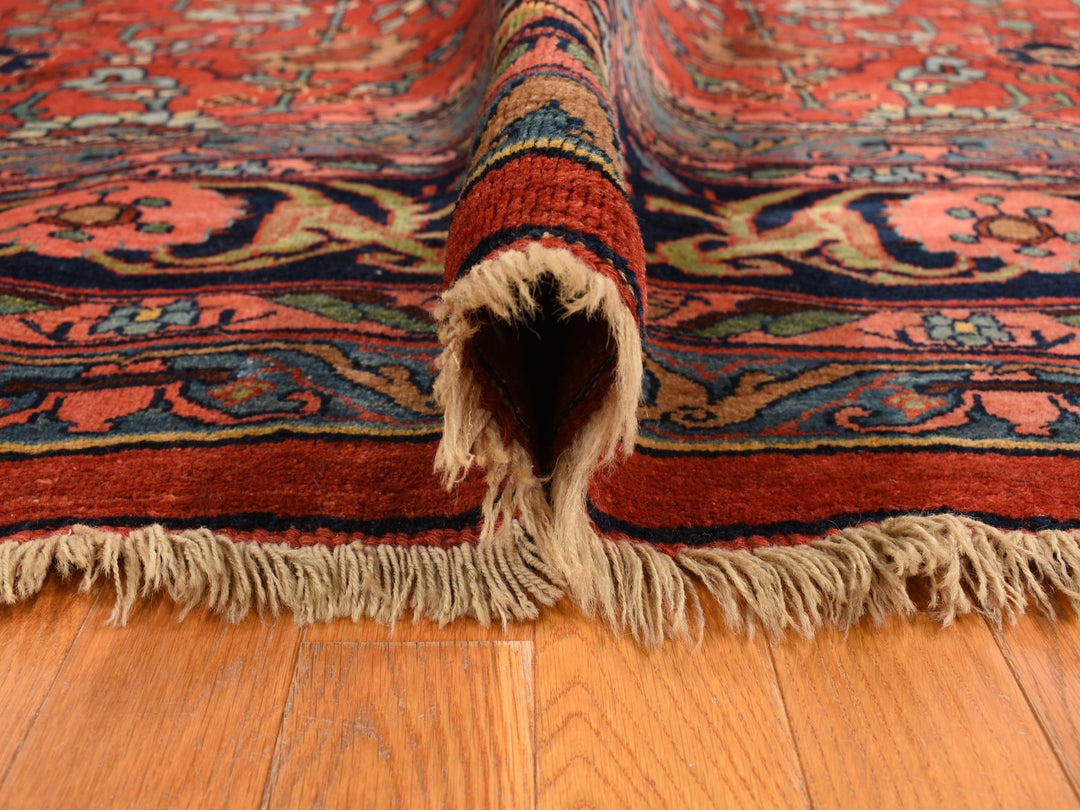 11'2" x 18'5" Vintage Hand Knotted Red Wool Rectangle Oriental Rug - MOA10278275