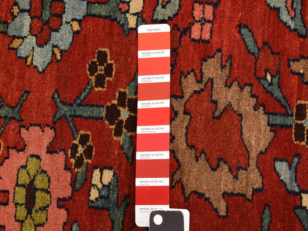 11'2" x 18'5" Vintage Hand Knotted Red Wool Rectangle Oriental Rug - MOA10278275