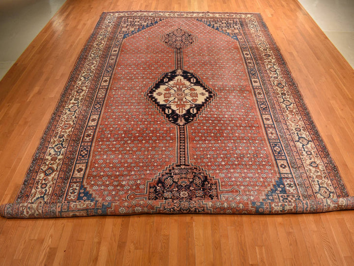 12'6" x 19'6" Vintage Hand Knotted Red Wool Rectangle Oriental Rug - MOA10278276