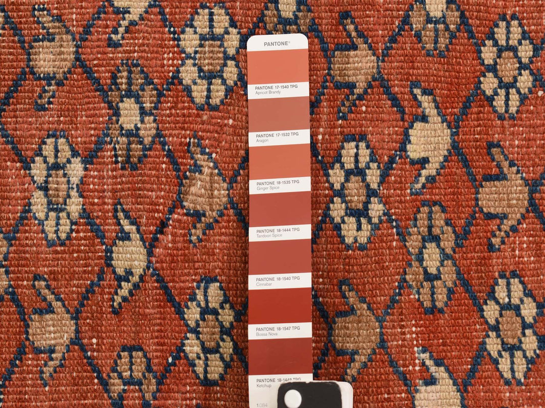 12'6" x 19'6" Vintage Hand Knotted Red Wool Rectangle Oriental Rug - MOA10278276