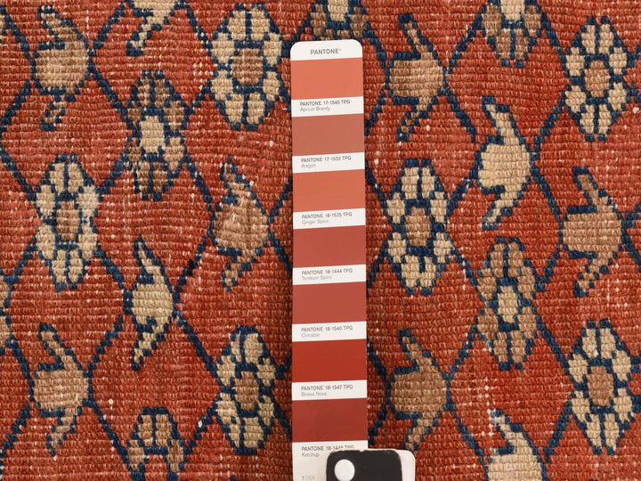 12'6" x 19'6" Vintage Hand Knotted Red Wool Rectangle Oriental Rug - MOA10278276