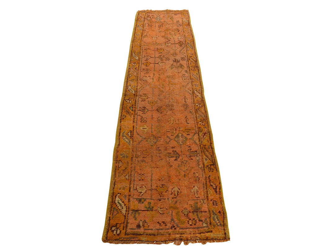 2'1" x 8'3" Vintage Hand Knotted Orange Wool Runner Oriental Rug - MOA10278285