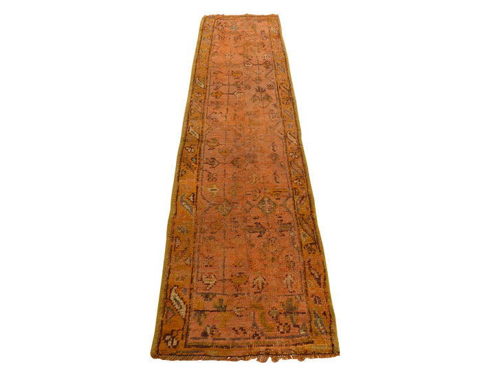2'1" x 8'3" Vintage Hand Knotted Orange Wool Runner Oriental Rug - MOA10278285