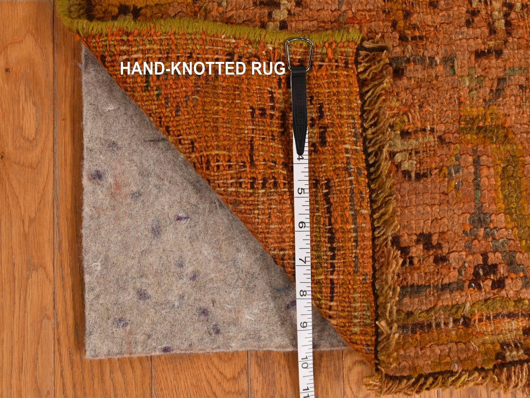 2'1" x 8'3" Vintage Hand Knotted Orange Wool Runner Oriental Rug - MOA10278285