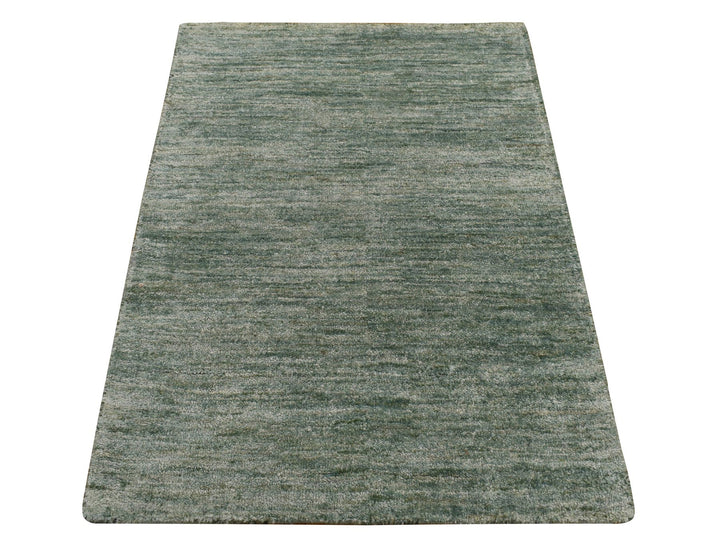 2'0" x 3'0" New Hand Knotted Green Sari Silk Rectangle Oriental Rug - MOA10278292