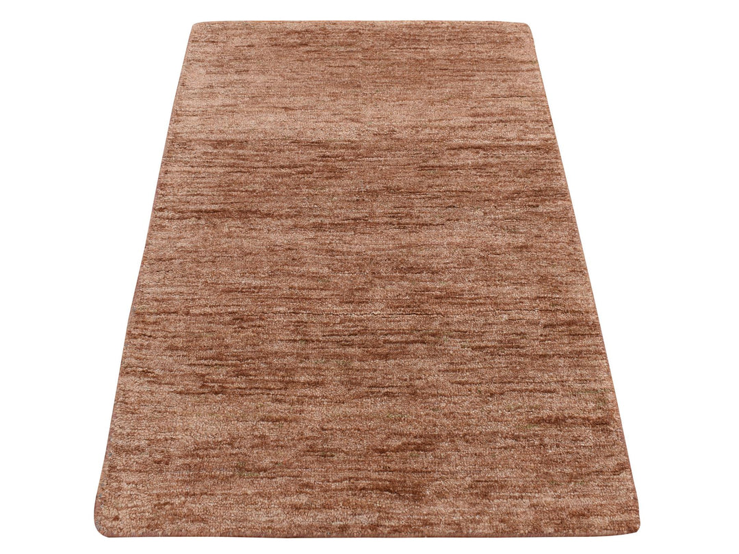 2'0" x 3'1" New Hand Knotted Brown Sari Silk Rectangle Oriental Rug - MOA10278296