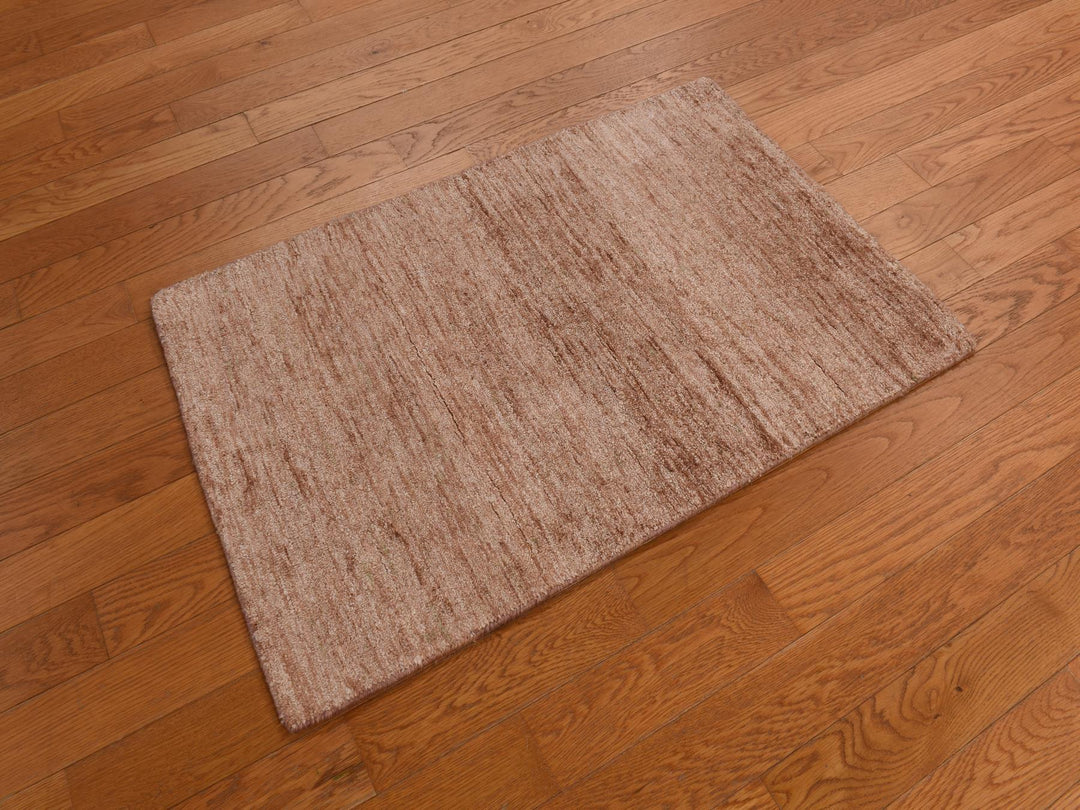 2'0" x 3'1" New Hand Knotted Brown Sari Silk Rectangle Oriental Rug - MOA10278296