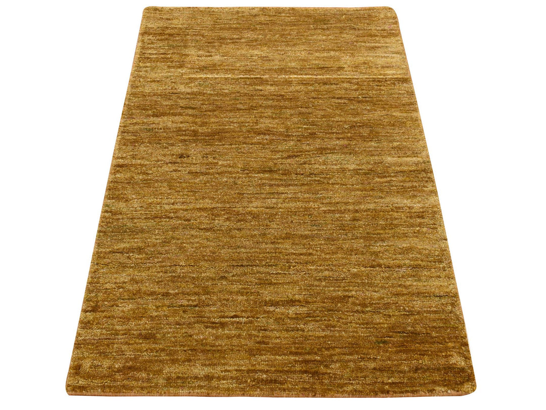 2'0" x 3'1" New Hand Knotted Brown Sari Silk Rectangle Oriental Rug - MOA10278298