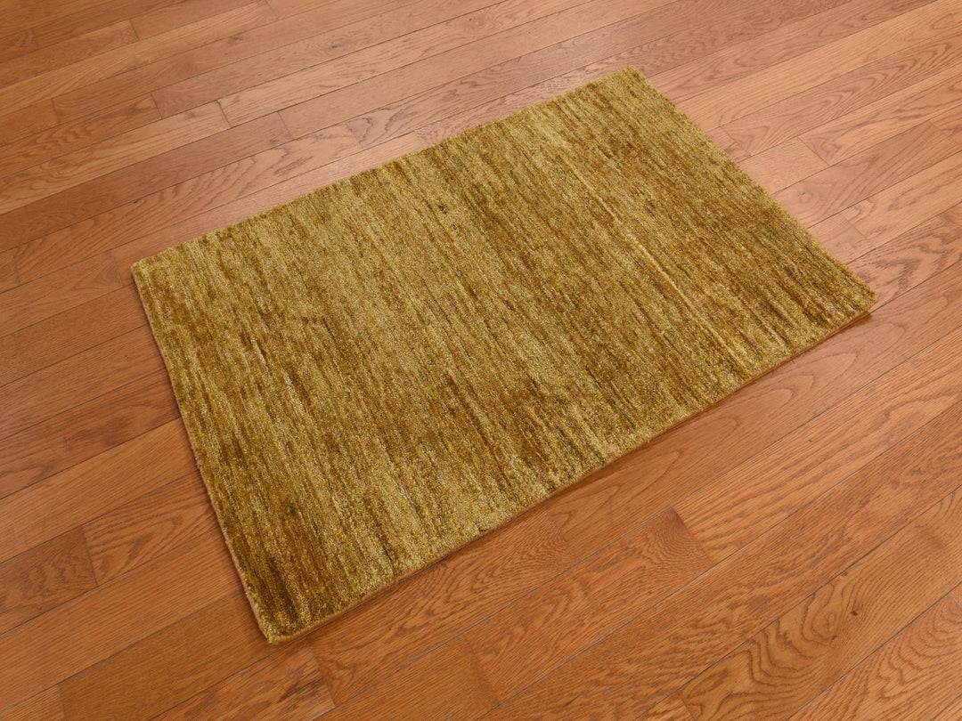 2'0" x 3'1" New Hand Knotted Brown Sari Silk Rectangle Oriental Rug - MOA10278298