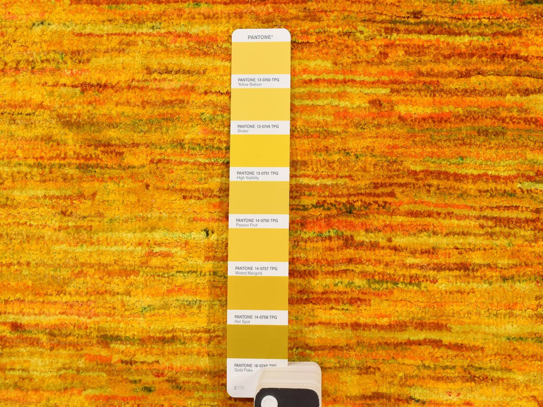 2'1" x 3'0" New Hand Knotted Yellow Sari Silk Rectangle Oriental Rug - MOA10278300