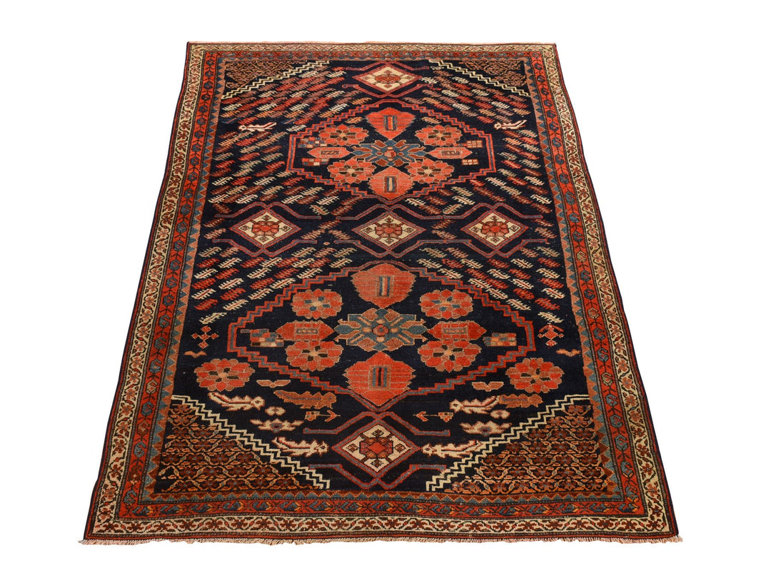 4'6" x 6'7" Vintage Hand Knotted Red Wool Rectangle Oriental Rug - MOA10278302