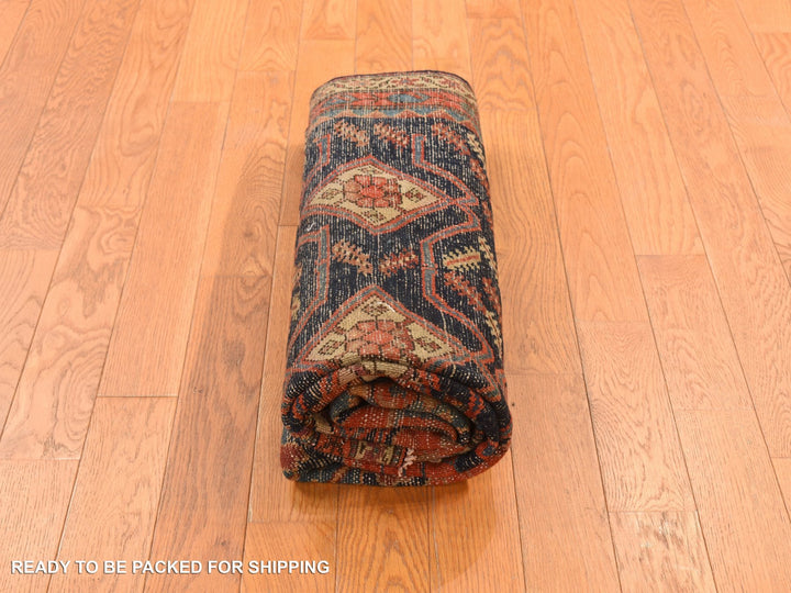 4'6" x 6'7" Vintage Hand Knotted Red Wool Rectangle Oriental Rug - MOA10278302
