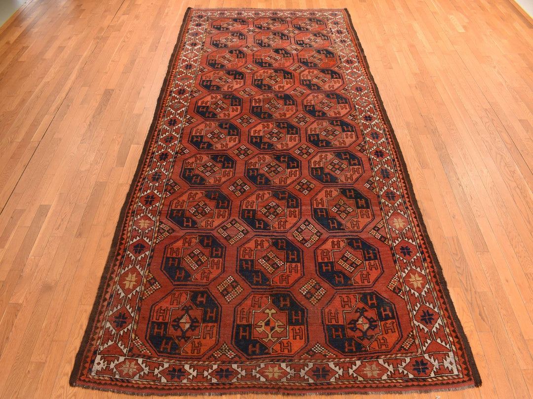 6'3" x 13'3" Vintage Hand Knotted Red Wool Runner Oriental Rug - MOA10278304