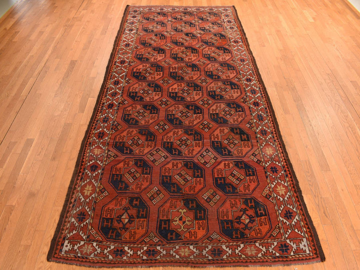 6'3" x 13'3" Vintage Hand Knotted Red Wool Runner Oriental Rug - MOA10278304