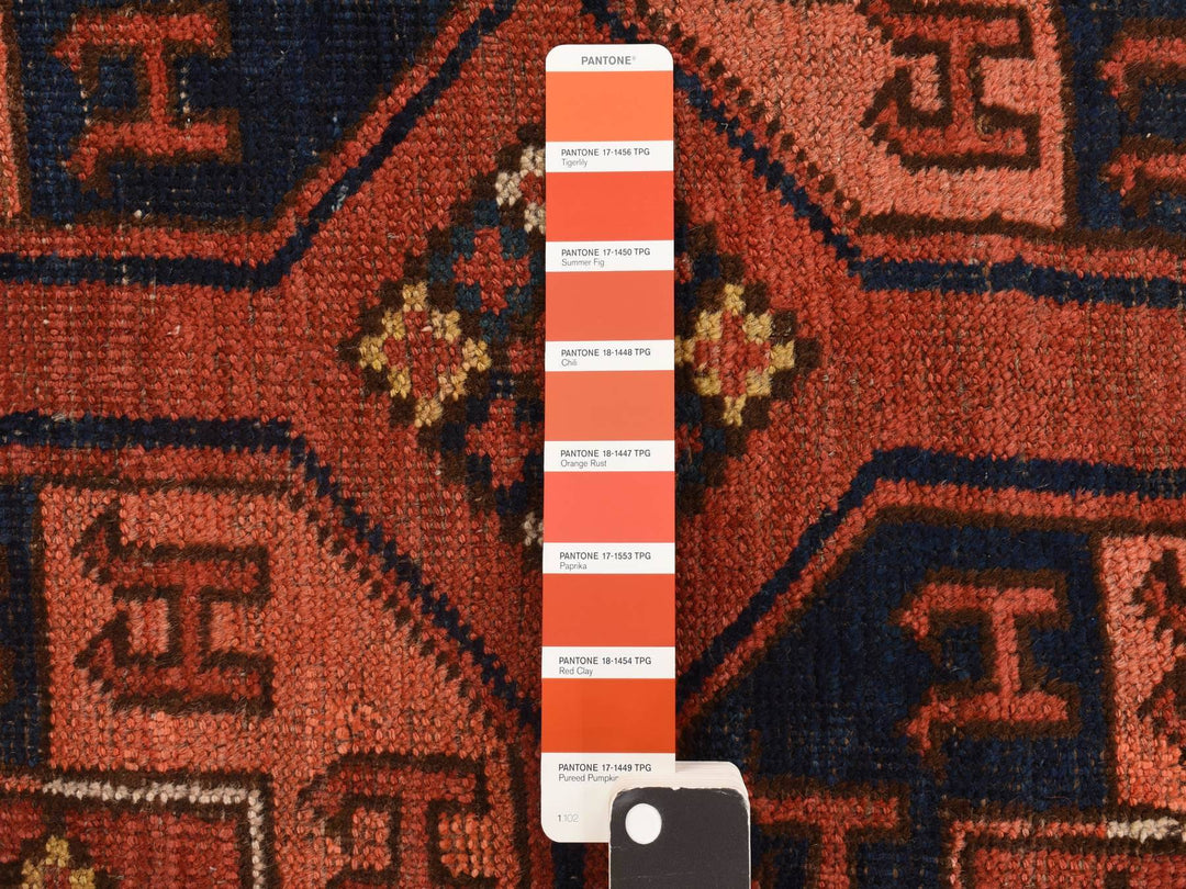 6'3" x 13'3" Vintage Hand Knotted Red Wool Runner Oriental Rug - MOA10278304