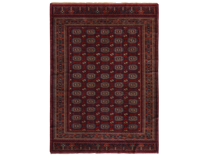 6'10" x 9'7" Vintage Hand Knotted Red Wool Rectangle Oriental Rug - MOA10278305