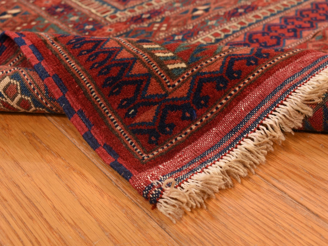 6'10" x 9'7" Vintage Hand Knotted Red Wool Rectangle Oriental Rug - MOA10278305
