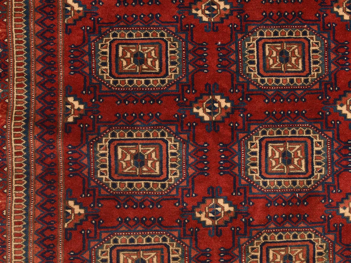 6'10" x 9'7" Vintage Hand Knotted Red Wool Rectangle Oriental Rug - MOA10278305