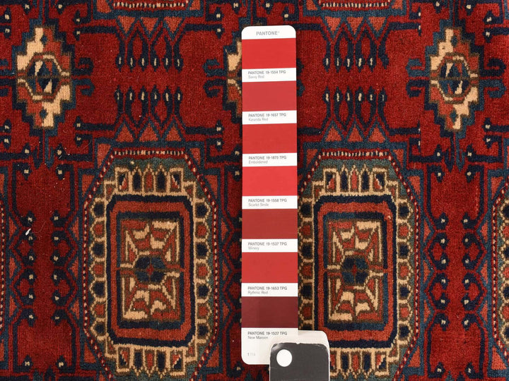 6'10" x 9'7" Vintage Hand Knotted Red Wool Rectangle Oriental Rug - MOA10278305