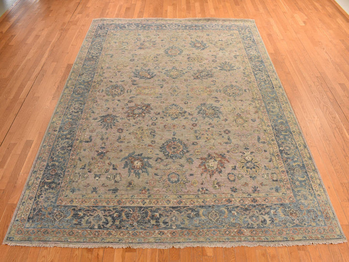 9'0" x 11'9" New Hand Knotted Brown Wool Rectangle Oriental Rug - MOA10278319