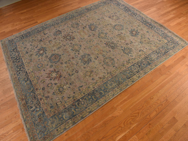9'0" x 11'9" New Hand Knotted Brown Wool Rectangle Oriental Rug - MOA10278319