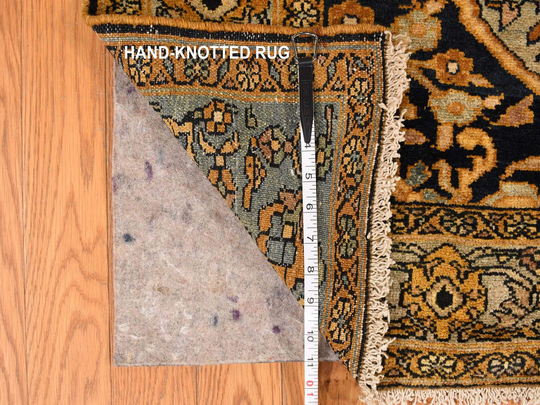 6'8" x 19'3" Vintage Hand Knotted Yellow Wool Runner Oriental Rug - MOA10278322
