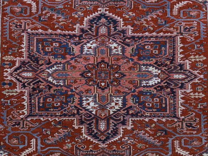 8'9" x 12'3" Vintage Hand Knotted Red Wool Rectangle Oriental Rug - MOA10278324