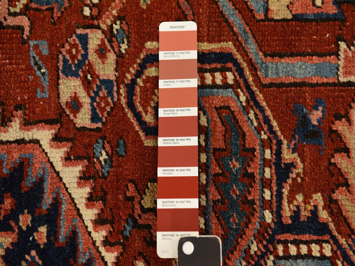 8'9" x 12'3" Vintage Hand Knotted Red Wool Rectangle Oriental Rug - MOA10278324