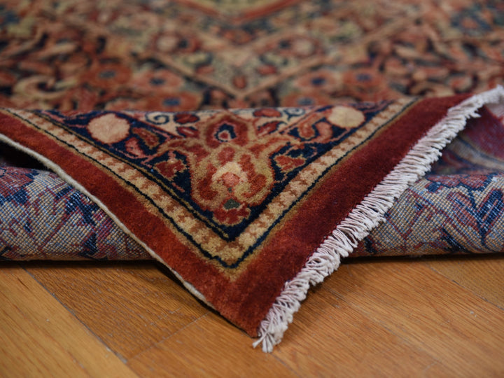 13'8" x 15'10" Vintage Hand Knotted Red Wool Square Oriental Rug - MOA10278326