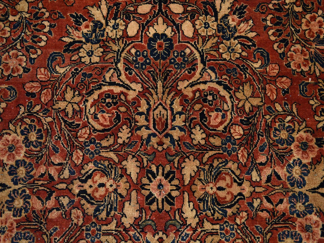 13'8" x 15'10" Vintage Hand Knotted Red Wool Square Oriental Rug - MOA10278326