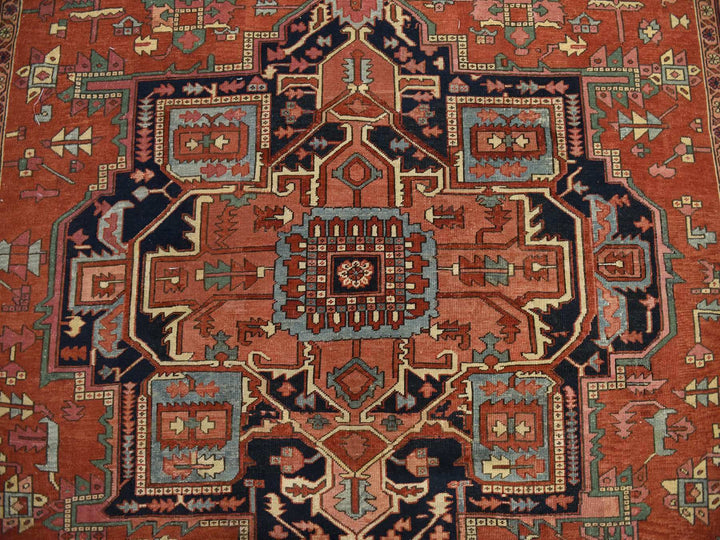 9'2" x 14'0" Vintage Hand Knotted Red Wool Rectangle Oriental Rug - MOA10278327