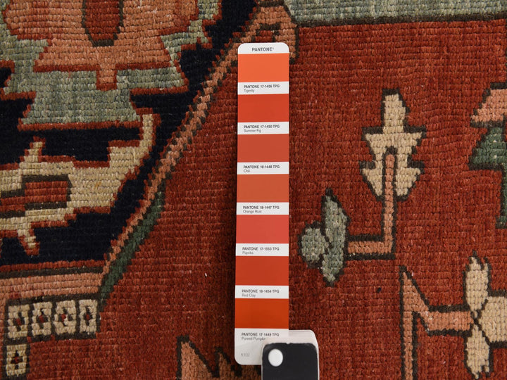 9'2" x 14'0" Vintage Hand Knotted Red Wool Rectangle Oriental Rug - MOA10278327