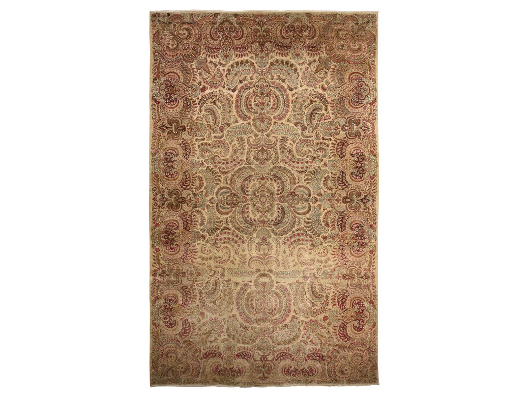 11'7" x 19'3" Vintage Hand Knotted Ivory Wool Rectangle Oriental Rug - MOA10278329
