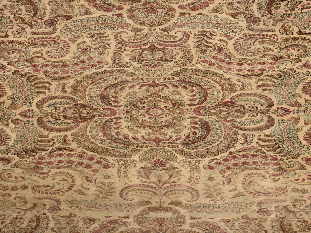 11'7" x 19'3" Vintage Hand Knotted Ivory Wool Rectangle Oriental Rug - MOA10278329