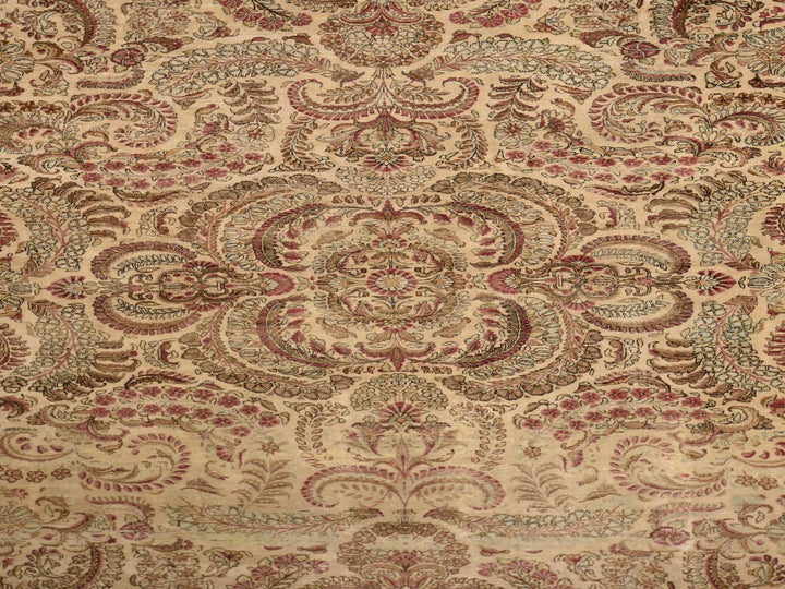 11'7" x 19'3" Vintage Hand Knotted Ivory Wool Rectangle Oriental Rug - MOA10278329