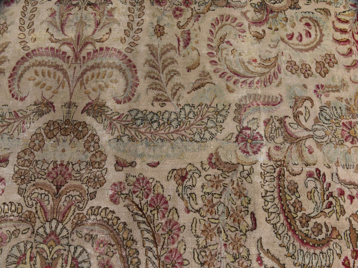 11'7" x 19'3" Vintage Hand Knotted Ivory Wool Rectangle Oriental Rug - MOA10278329
