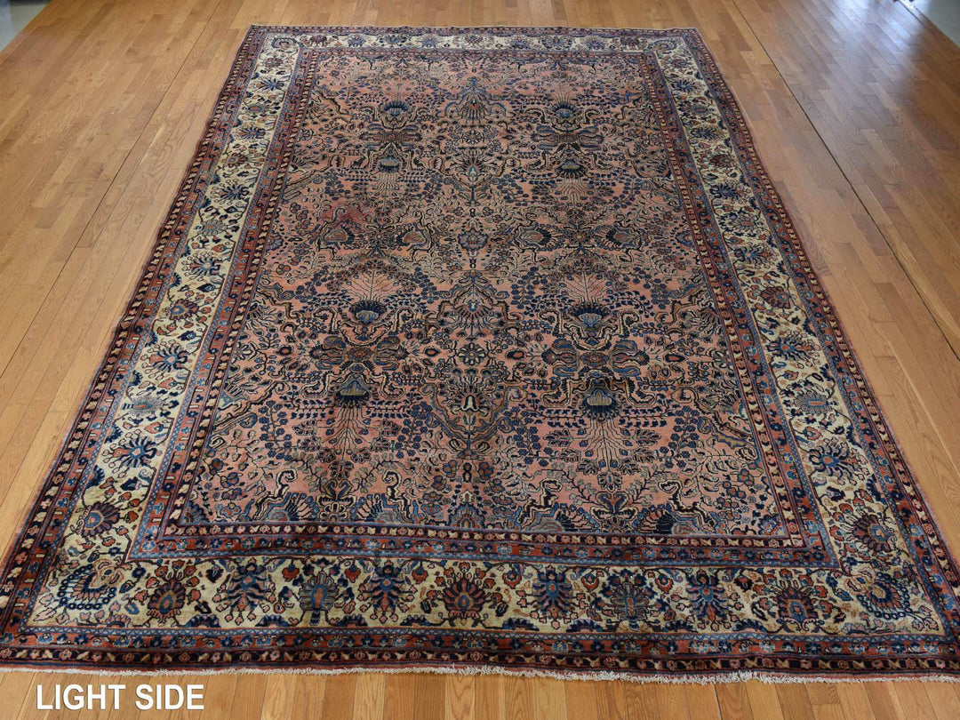 9'10" x 13'7" Vintage Hand Knotted Red Wool Rectangle Oriental Rug - MOA10278330