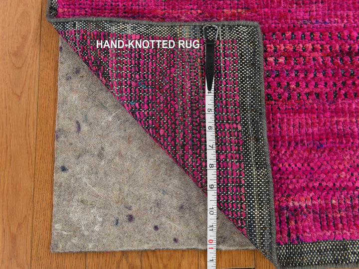 2'0" x 3'1" New Hand Knotted Pink Wool & Silk Rectangle Oriental Rug - MOA10278336