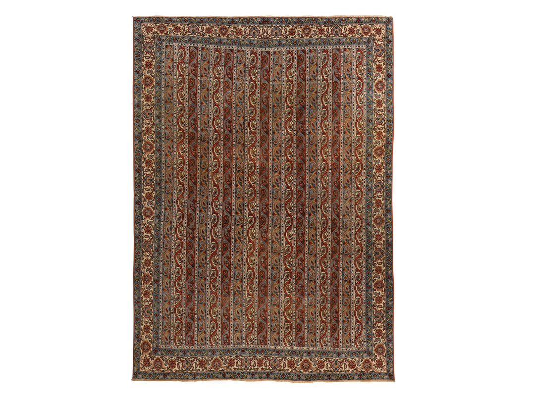 7'0" x 10'4" Vintage Hand Knotted Red Wool Rectangle Oriental Rug - MOA10278352