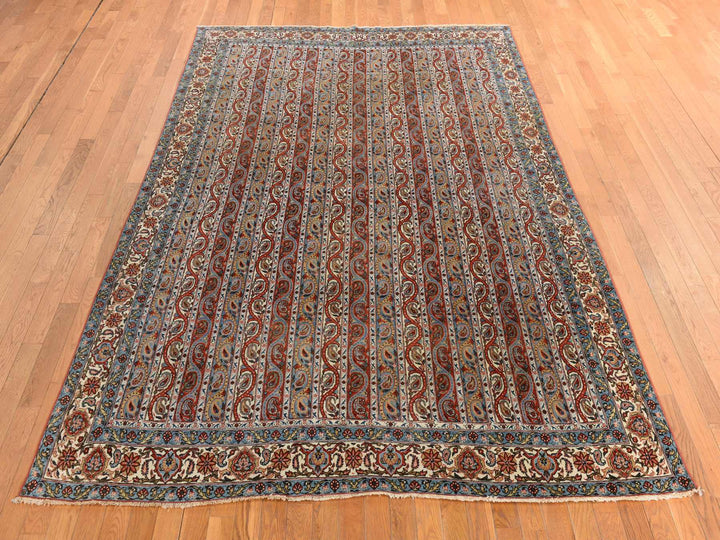 7'0" x 10'4" Vintage Hand Knotted Red Wool Rectangle Oriental Rug - MOA10278352