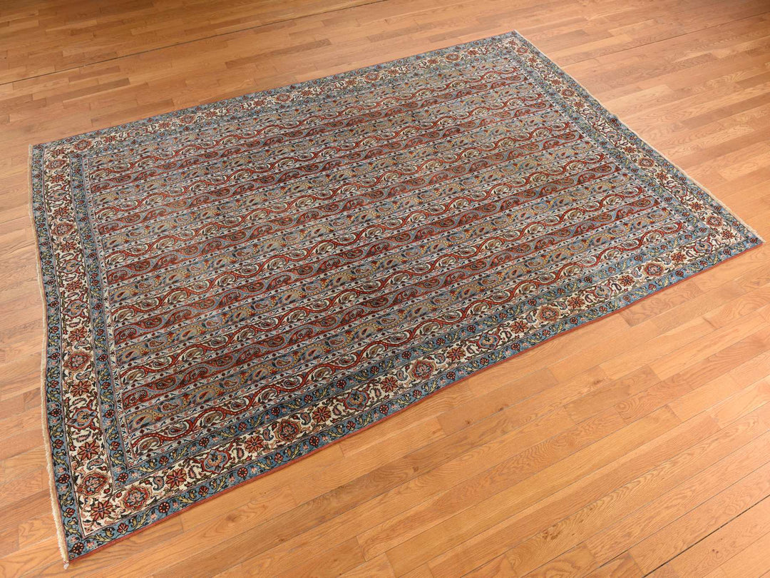 7'0" x 10'4" Vintage Hand Knotted Red Wool Rectangle Oriental Rug - MOA10278352
