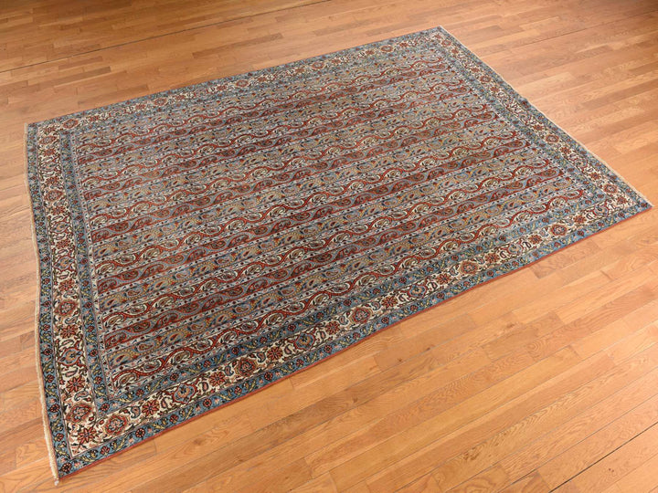 7'0" x 10'4" Vintage Hand Knotted Red Wool Rectangle Oriental Rug - MOA10278352