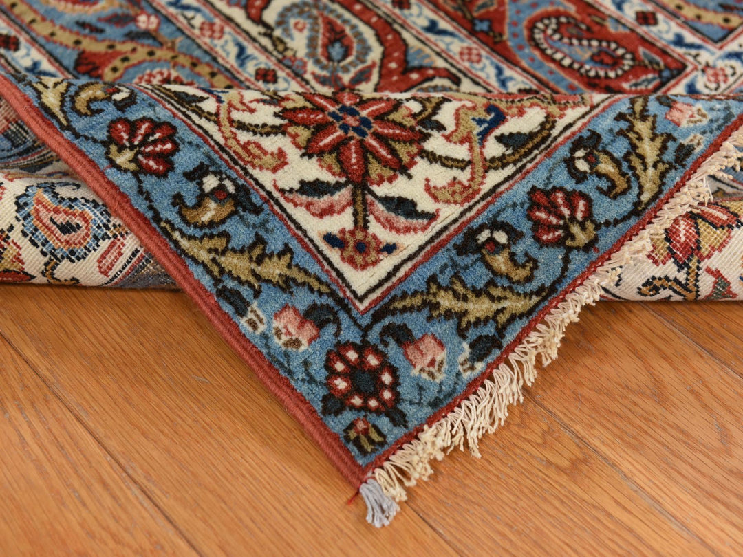 7'0" x 10'4" Vintage Hand Knotted Red Wool Rectangle Oriental Rug - MOA10278352