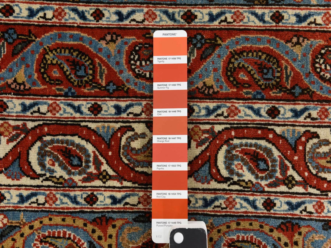 7'0" x 10'4" Vintage Hand Knotted Red Wool Rectangle Oriental Rug - MOA10278352