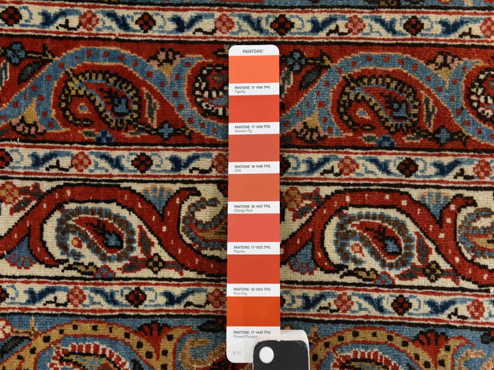7'0" x 10'4" Vintage Hand Knotted Red Wool Rectangle Oriental Rug - MOA10278352