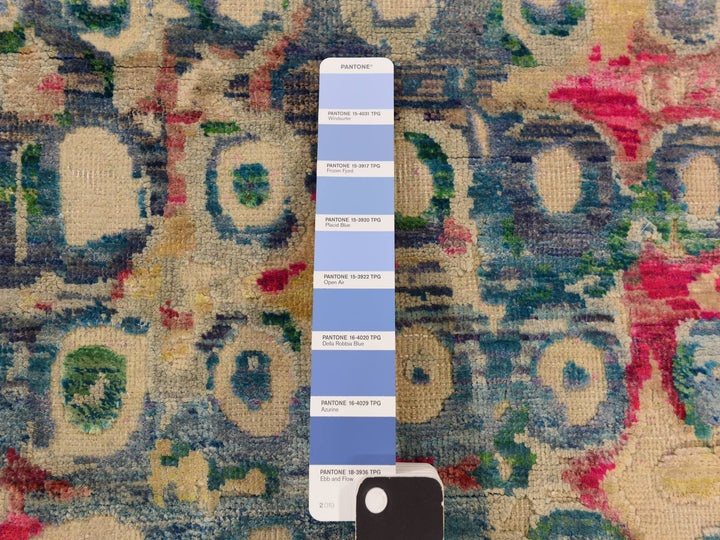 2'0" x 3'2" New Hand Knotted Blue Sari Silk Rectangle Oriental Rug - MOA10278359