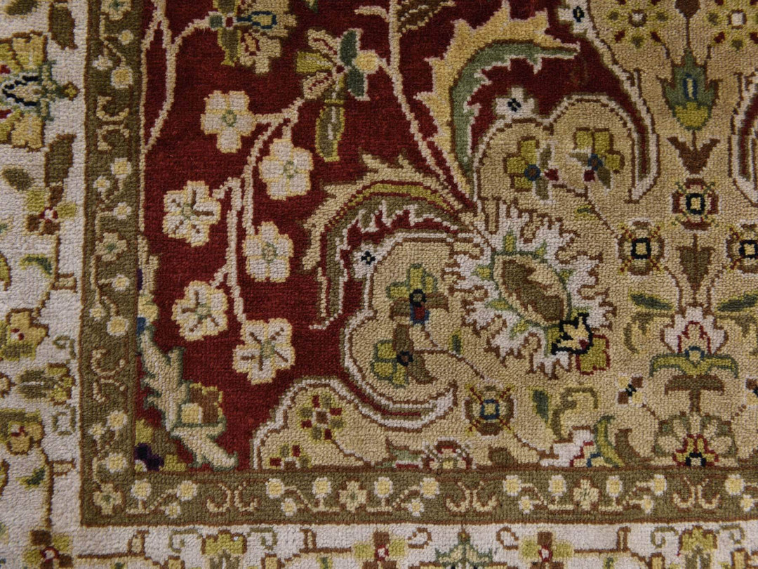 3'1" x 5'0" New Hand Knotted Red Wool Rectangle Oriental Rug - MOA10278361