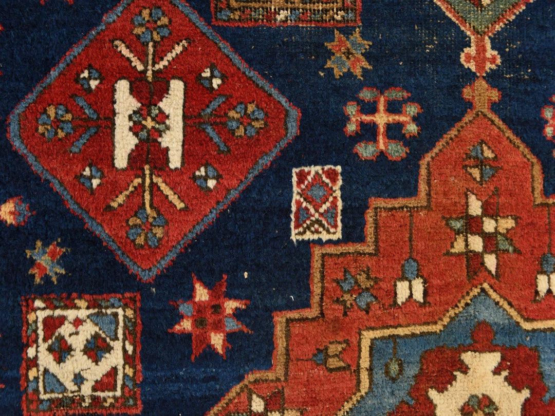4'1" x 5'10" Vintage Hand Knotted Blue Wool Rectangle Oriental Rug - MOA10278362