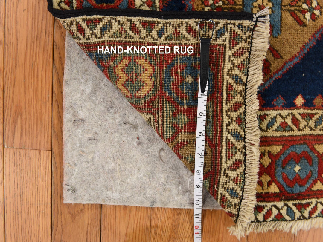 4'1" x 5'10" Vintage Hand Knotted Blue Wool Rectangle Oriental Rug - MOA10278362