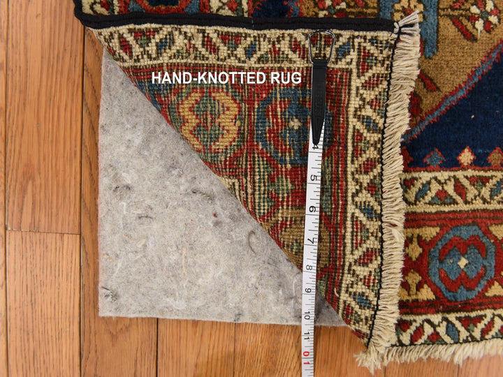 4'1" x 5'10" Vintage Hand Knotted Blue Wool Rectangle Oriental Rug - MOA10278362